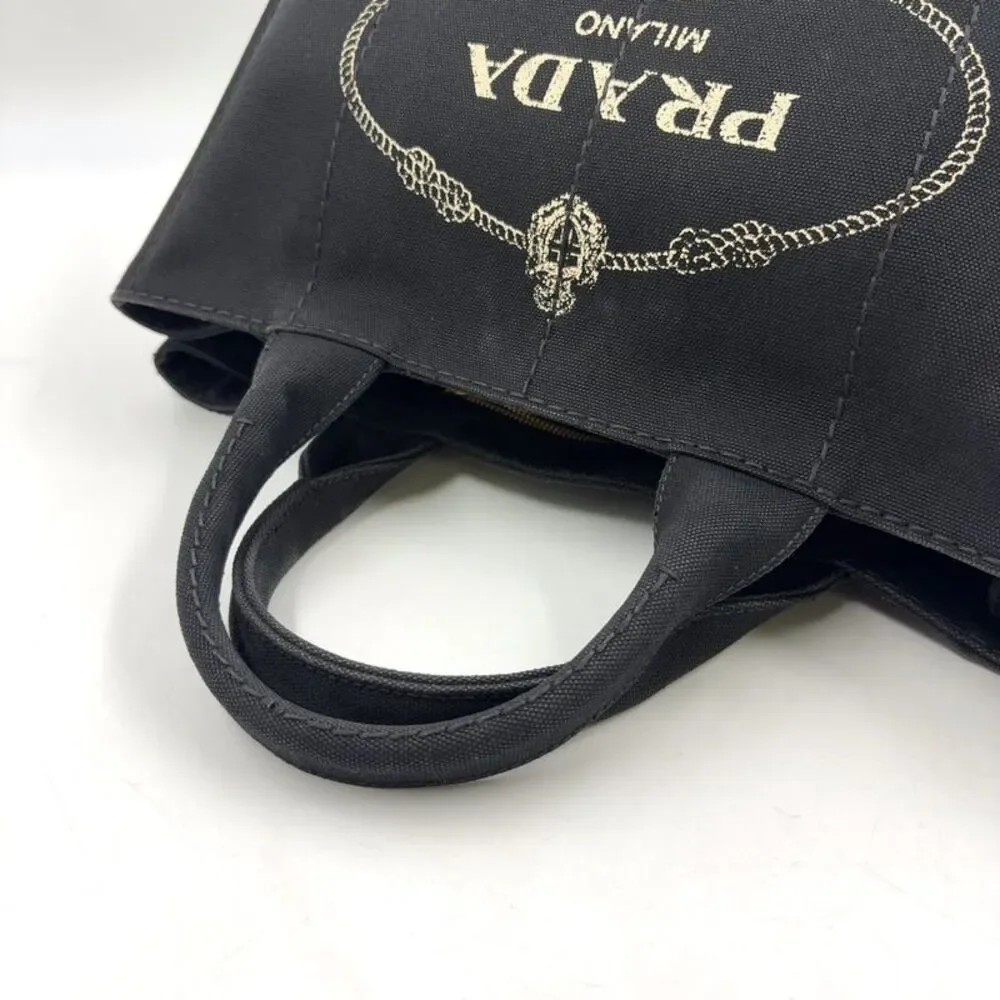 PRADA Kanapa Canvas Tote Bag Black